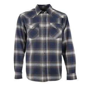 Noble Outfitters Brawny Snap Front Flannel Shirt Blue Medium NWT